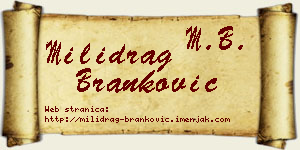 Milidrag Branković vizit kartica